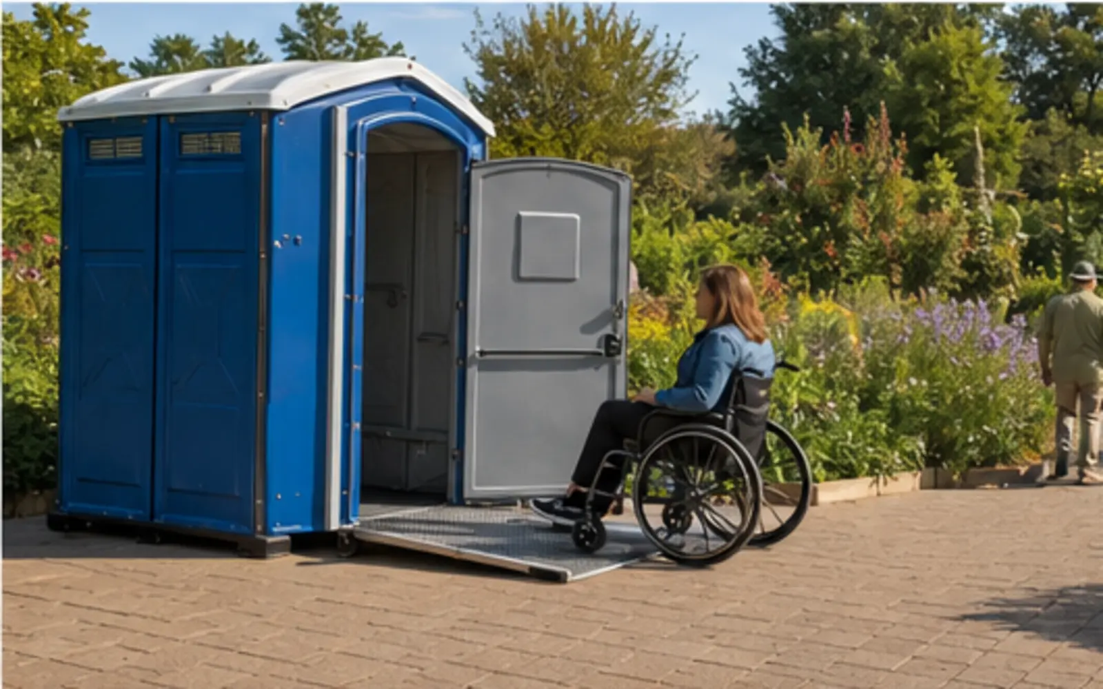 Accessible portable restroom and handwashing planning example for Auburn, Washington