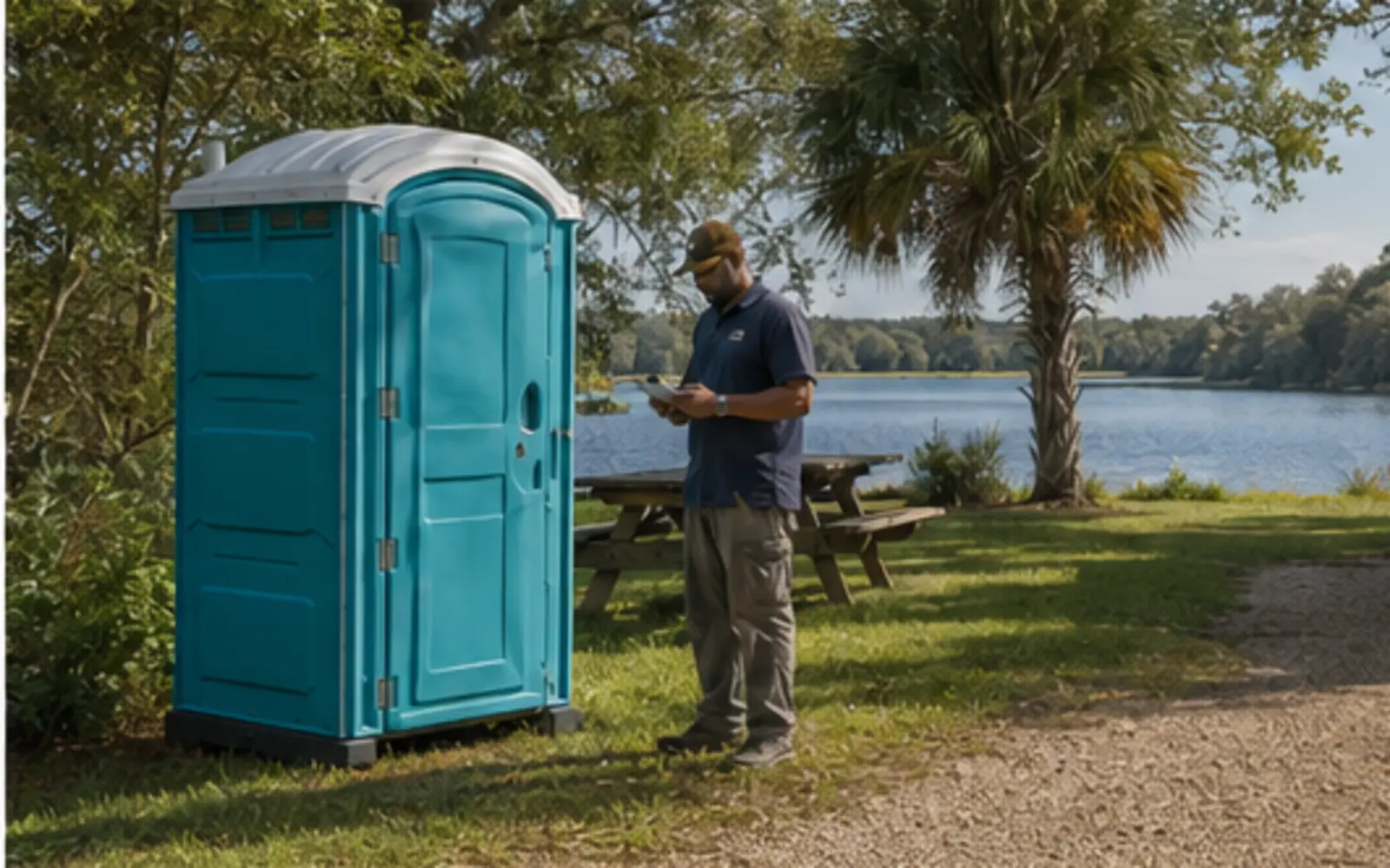Portable restroom delivery and service-access planning example for Bremerton, Washington