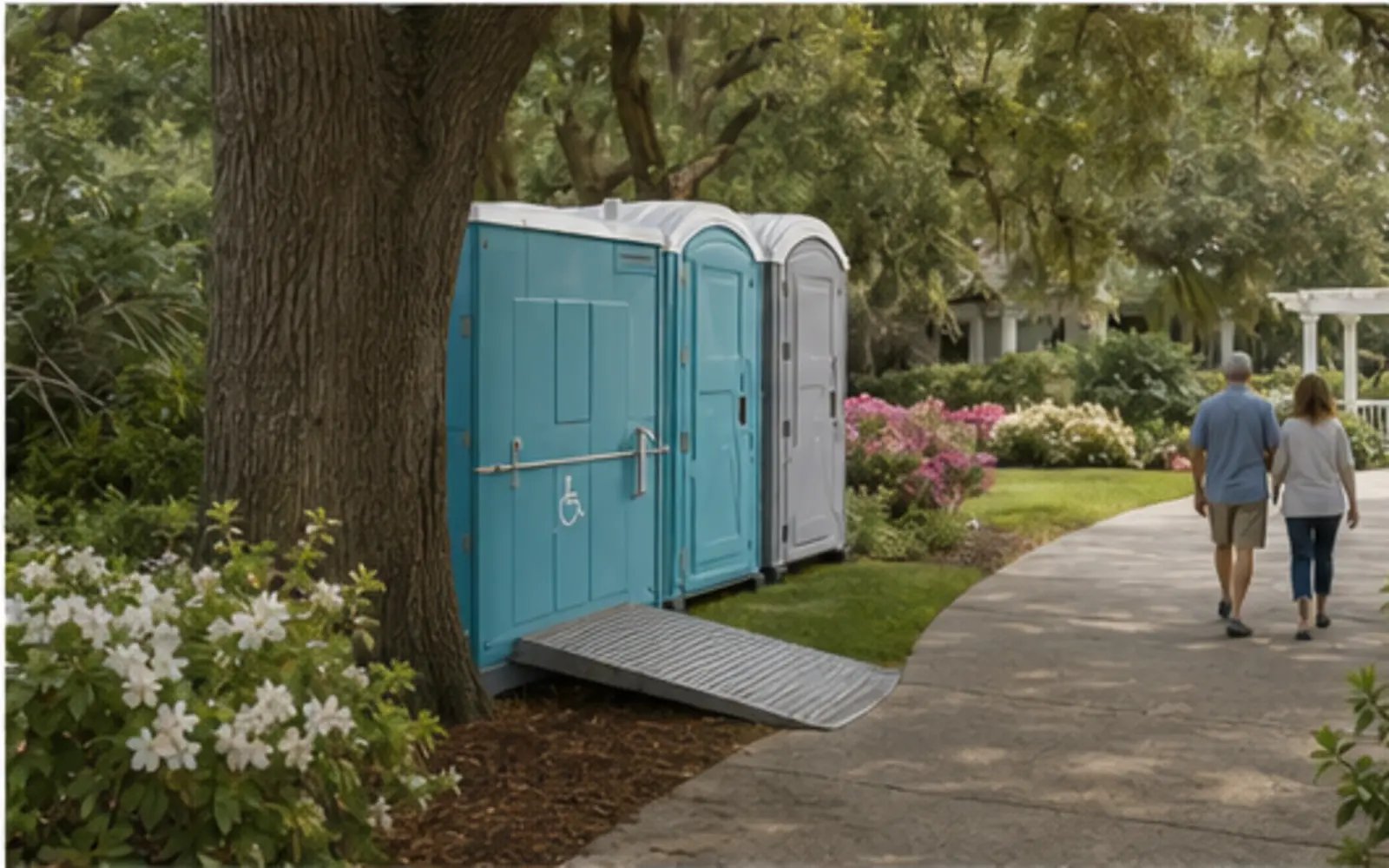 Accessible portable restroom and handwashing planning example for Kent, Washington