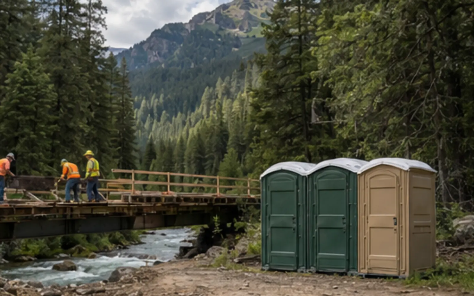 Construction-site portable toilet planning example for Redmond, Washington