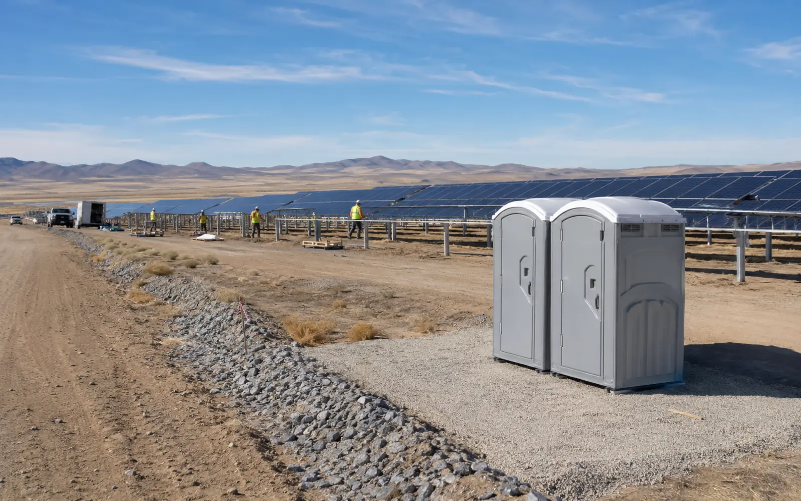 Construction-site portable toilet planning example for Spokane, Washington
