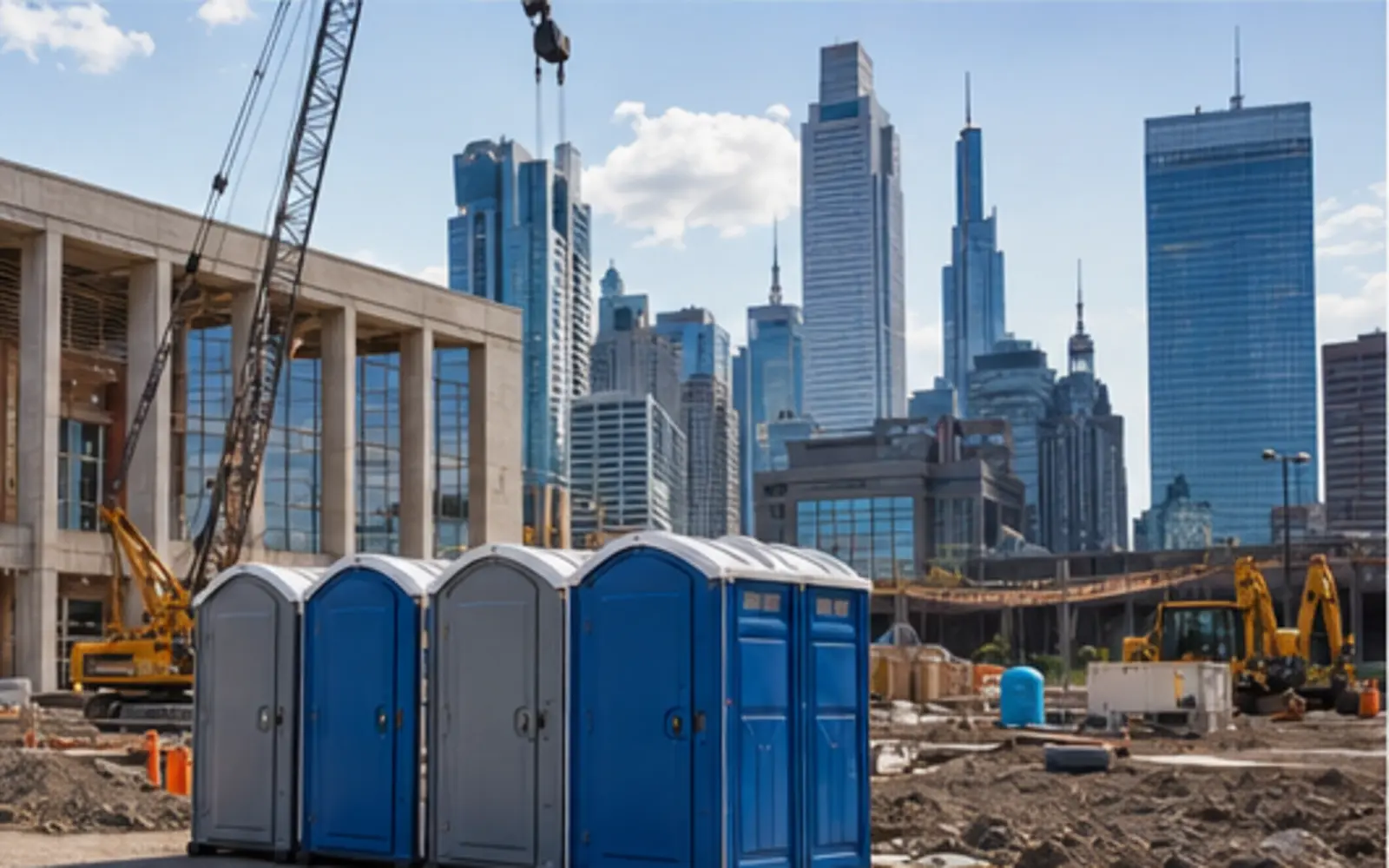 Construction-site portable toilet planning example for Tacoma, Washington