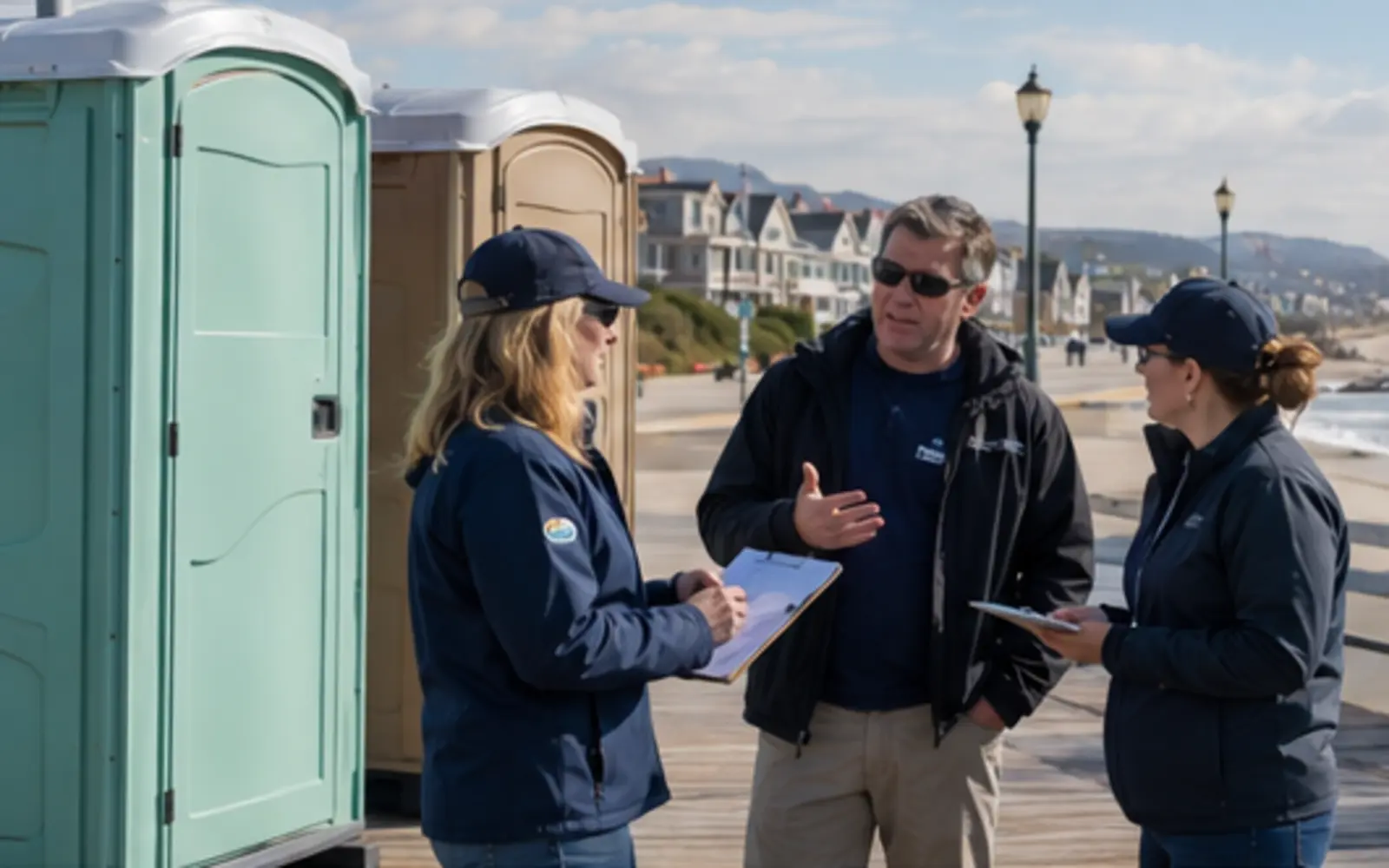 Portable restroom planning scene for customers in Shoreline, Washington