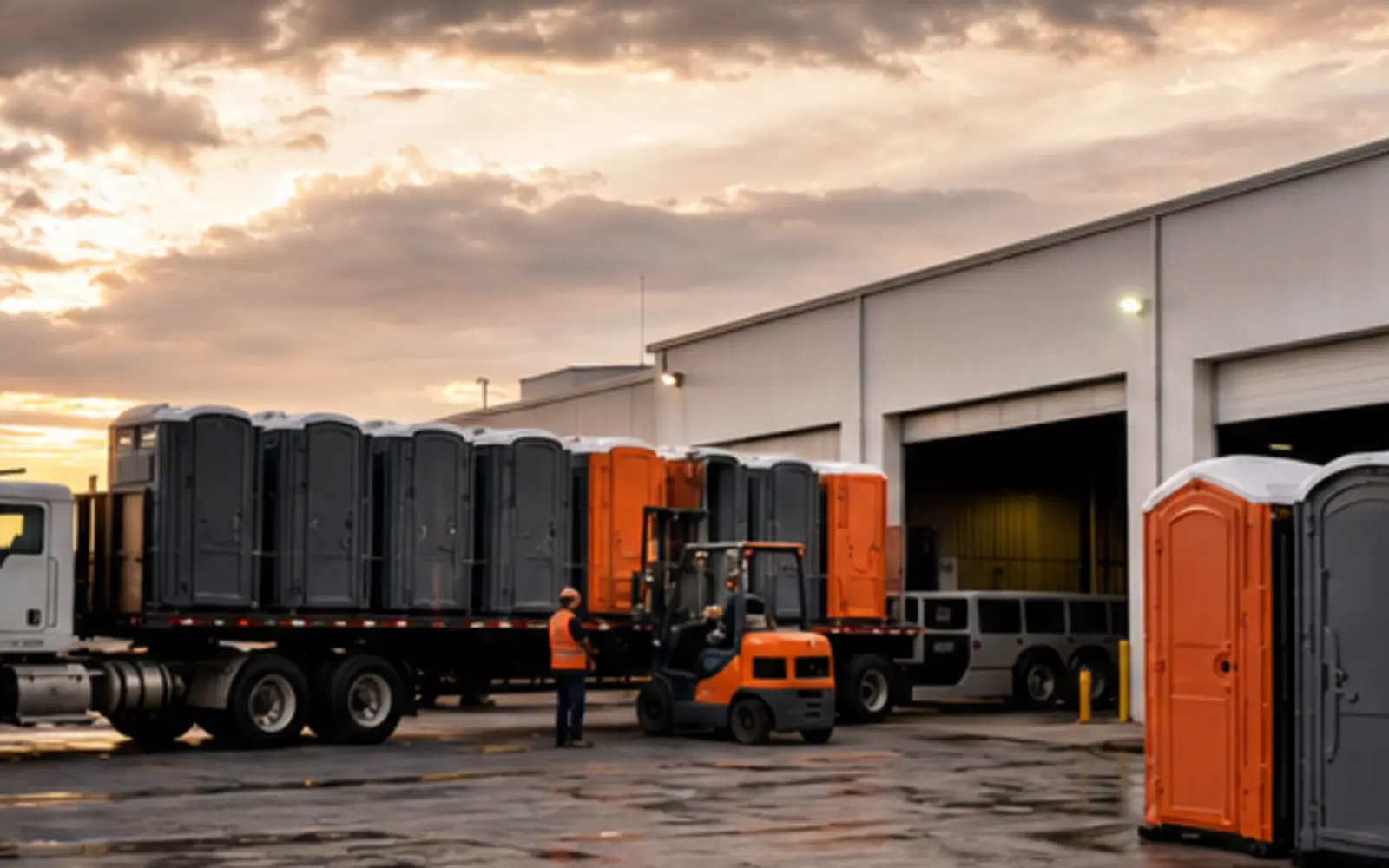 Portable restroom planning scene for customers in Spokane Valley, Washington