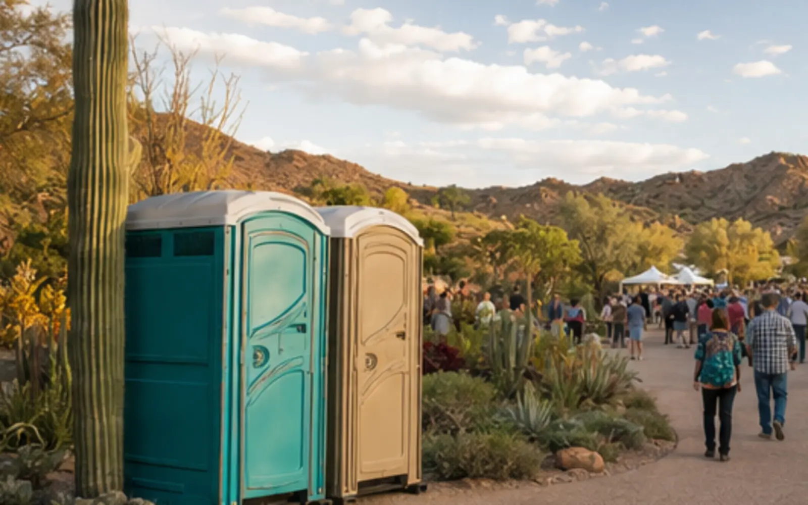Portable restroom planning scene for customers in Yakima, Washington